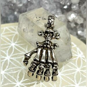 Sterling Silver Skeleton Hand Pendant